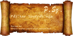 Péter Szofrónia névjegykártya